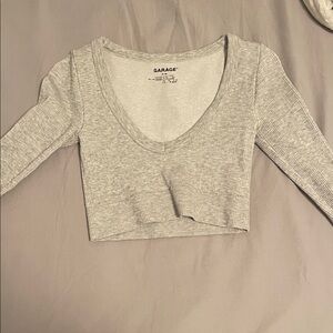 Garage Women's Light Gray Ribbed Crop Top